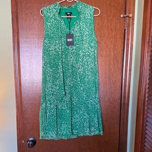 DKNY Green Patterned Midi Dress